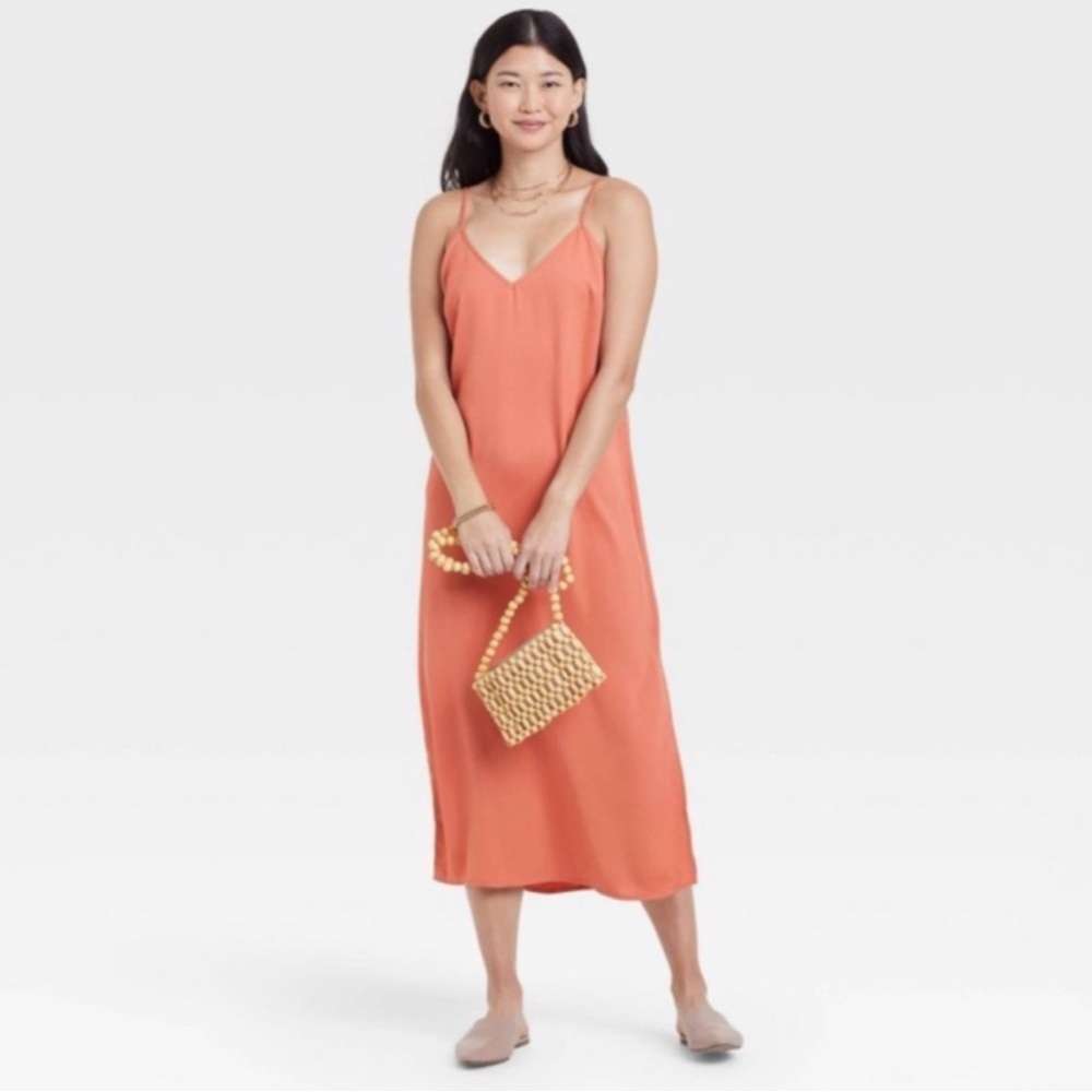 a new day Coral Midi Dress